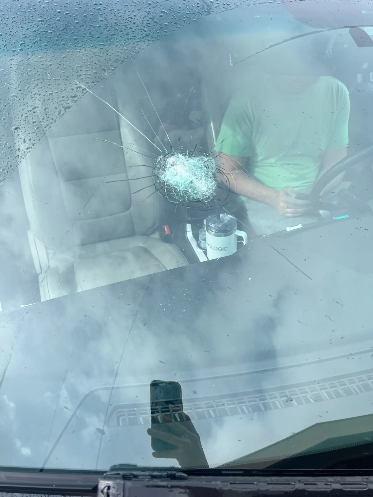 Windshield chip repair process in Lincoln, CA — resin injection on a rock chip