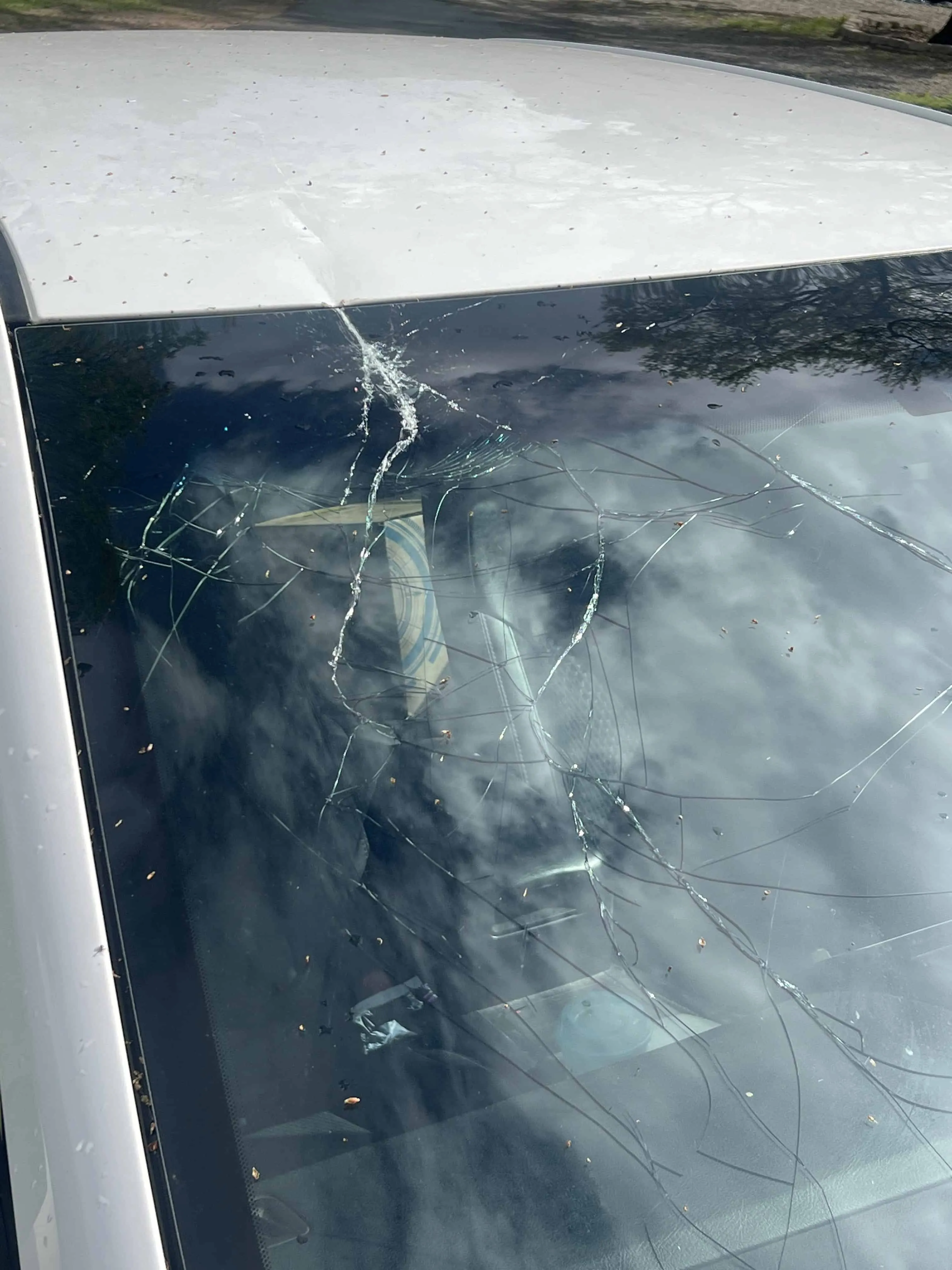 Shattered windshield needing replacement — Very Smooth Auto Glass serves Newcastle, CA